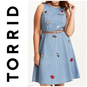 Torrid Chambray Patch Dress